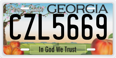 GA license plate CZL5669