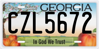 GA license plate CZL5672