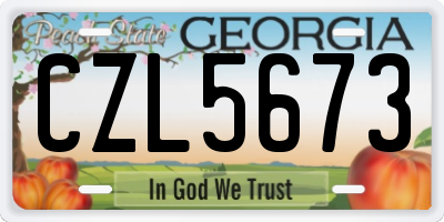 GA license plate CZL5673