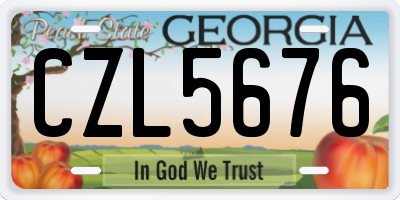 GA license plate CZL5676