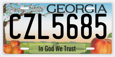 GA license plate CZL5685