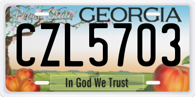 GA license plate CZL5703