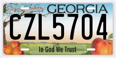 GA license plate CZL5704