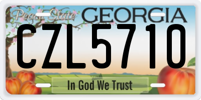 GA license plate CZL5710