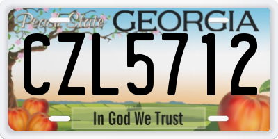 GA license plate CZL5712