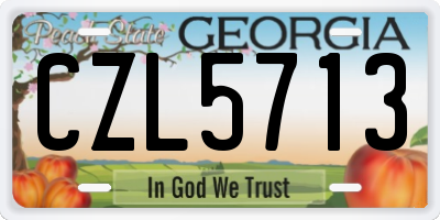 GA license plate CZL5713