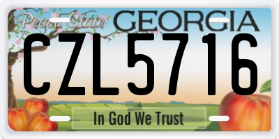 GA license plate CZL5716