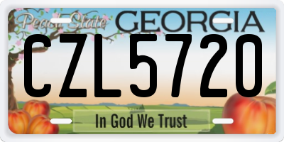GA license plate CZL5720