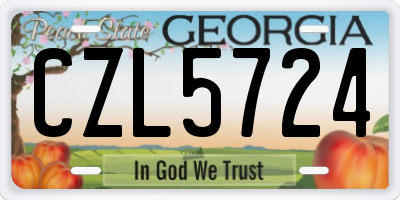 GA license plate CZL5724