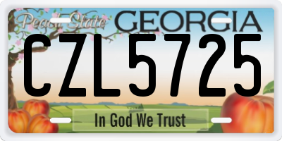 GA license plate CZL5725