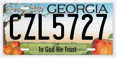 GA license plate CZL5727