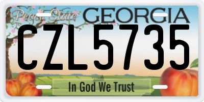 GA license plate CZL5735