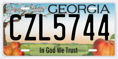 GA license plate CZL5744