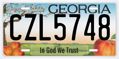 GA license plate CZL5748