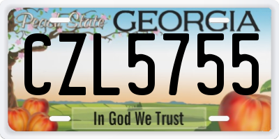 GA license plate CZL5755