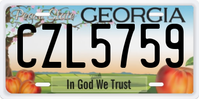 GA license plate CZL5759