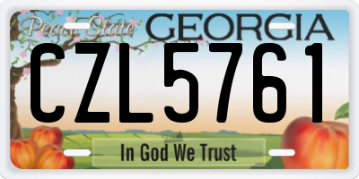 GA license plate CZL5761