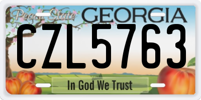 GA license plate CZL5763