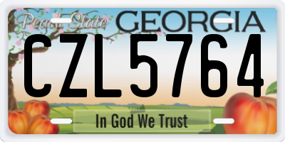 GA license plate CZL5764