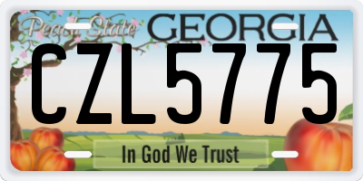 GA license plate CZL5775