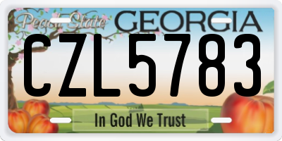 GA license plate CZL5783