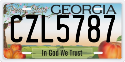 GA license plate CZL5787