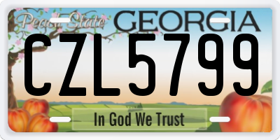 GA license plate CZL5799