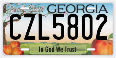 GA license plate CZL5802