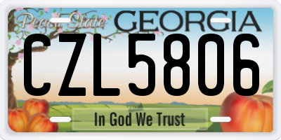 GA license plate CZL5806