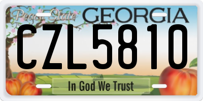 GA license plate CZL5810