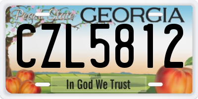GA license plate CZL5812