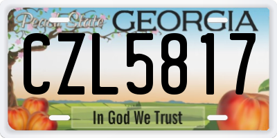 GA license plate CZL5817