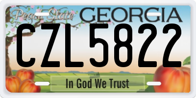 GA license plate CZL5822