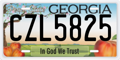 GA license plate CZL5825
