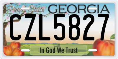GA license plate CZL5827