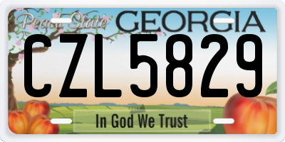 GA license plate CZL5829
