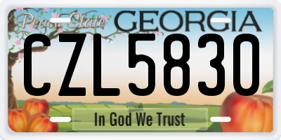 GA license plate CZL5830