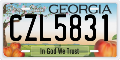 GA license plate CZL5831