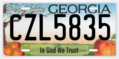 GA license plate CZL5835