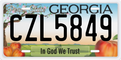 GA license plate CZL5849