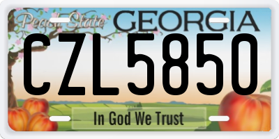 GA license plate CZL5850