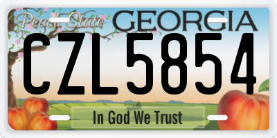 GA license plate CZL5854