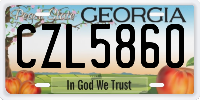 GA license plate CZL5860