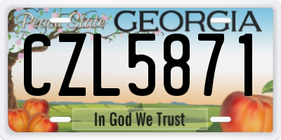 GA license plate CZL5871