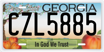 GA license plate CZL5885