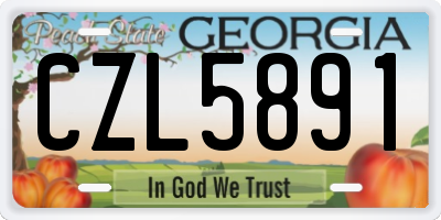 GA license plate CZL5891