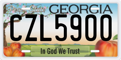 GA license plate CZL5900