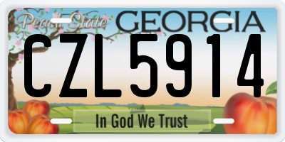 GA license plate CZL5914