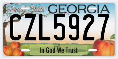 GA license plate CZL5927