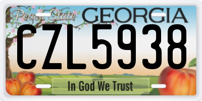 GA license plate CZL5938